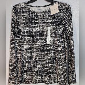 Croft And Barrow Black & White Classic Crewneck Tee